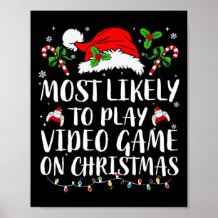 Mest troligt att spela videospel i julfamiljen poster
