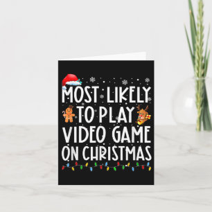 Mest troligt att spela videospel i jultomten kort