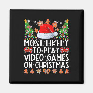 Mest troligt att spela videospel på julfamn magnet