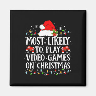 Mest troligt att spela videospel på julfamn magnet