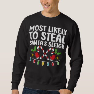 Mest troligt att tomtens sleigh Matching Chris Lång Ärmad Tröja