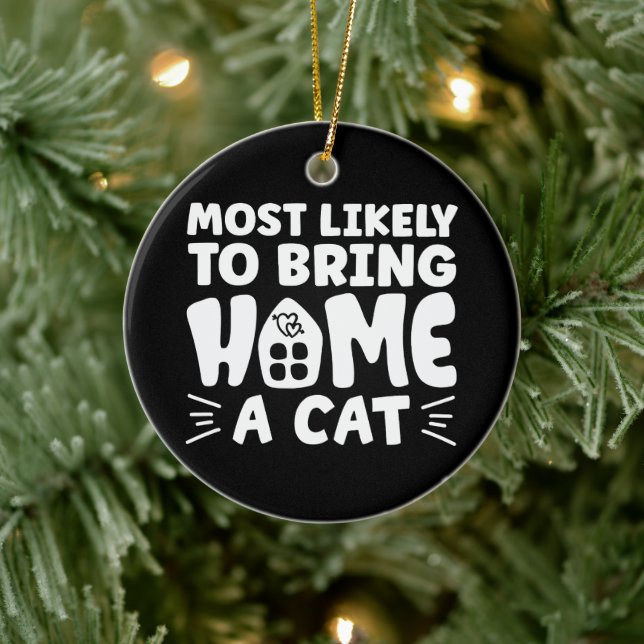 Mest troligt att vi kan ta hem ett katthus. julgransprydnad keramik (Träd)