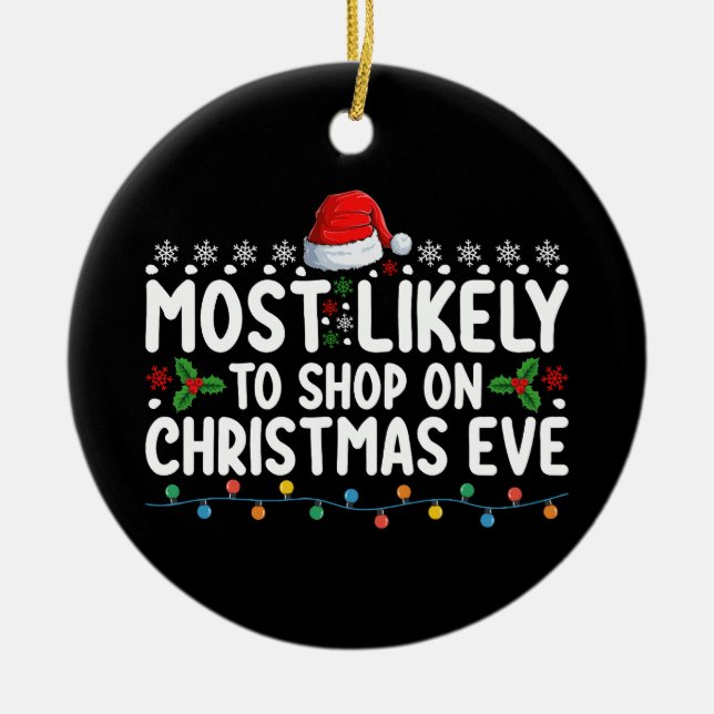 Mest troligt att vi kommer att klara oss på julen  julgransprydnad keramik (Framsidan)