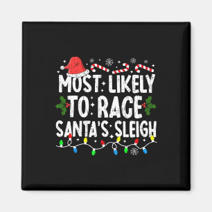Mest troligt för att Tävling Santa's Sleigh-familj Magnet