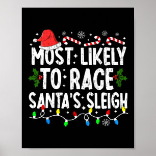 Mest troligt för att Tävling Santa's Sleigh-familj Poster