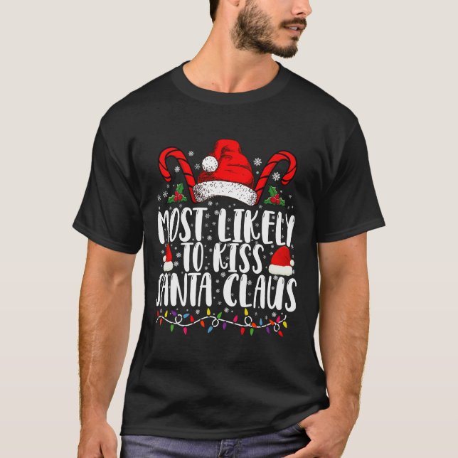 Mest troligt för julfamiljen Kiss Jultomten T Shirt (Framsida)