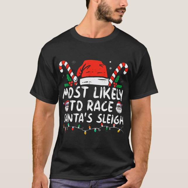 Mest troligt för Tävling Santa's Sleigh-familj T Shirt (Framsida)