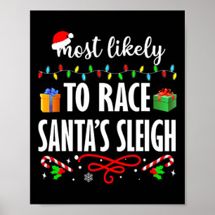 Mest troligt för Tävling Santa's Sleigh Roligt-fam Poster