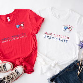 Mest troligt | Red White & Blue 4:e juli Réunion T Shirt