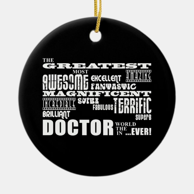 Mest underbar doktorvärld för kalla moderna roliga julgransprydnad keramik (Framsidan)