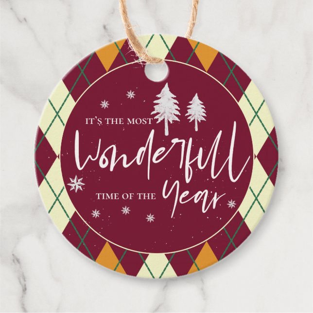 Mest underbara årshelgen i Argyle Gåvor Etiketter (Framsida)