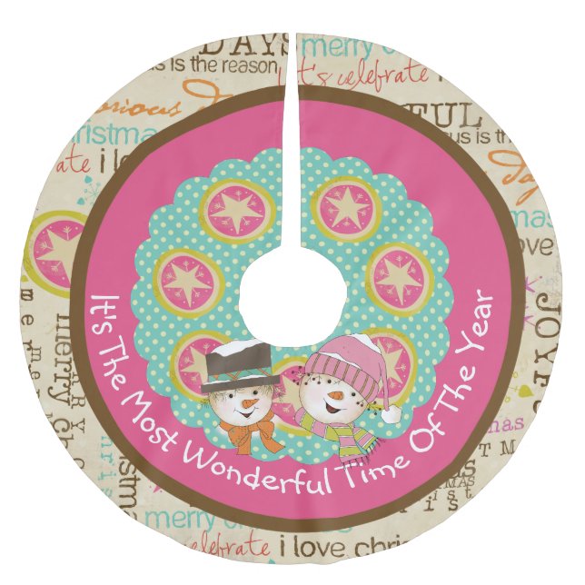 Mest underbara årstid i Träd Skirt i Helgdag Julgransmatta Borstad Polyester (Framsidan)