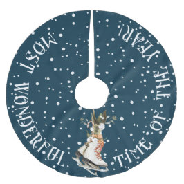 Mest underbara årstid, isskal och Snö Julgransmatta Borstad Polyester