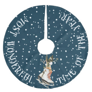 Mest underbara årstid, isskal och Snö Julgransmatta Borstad Polyester
