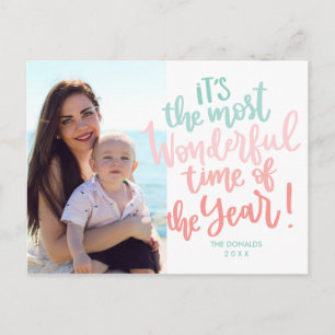 Mest underbara årstider   Blått HELGDAG-foto Vykort