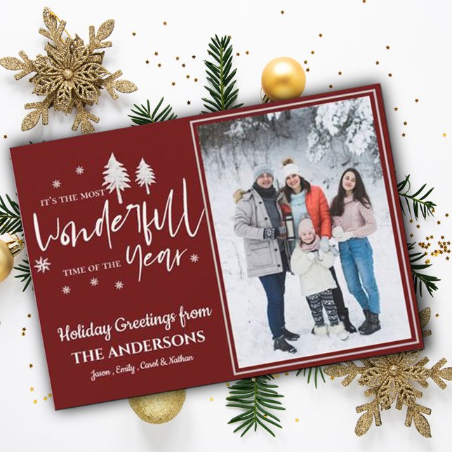 Mest underbara julfoto julkort (Most wonderful time Of The Year Christmas Photo Holiday Card)