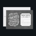 Mest underbara kort för Vintage-recept på kartkort<br><div class="desc">receptet för dina helgdag-behandlingar och cookies med det här stil-chipkortet för krita med vintage-bokstäver.</div>