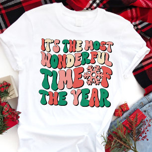 Mest Underbara Tid Retro Jul T Shirt