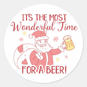 Mest underbara tider för en Beer Santa Runt Klistermärke
