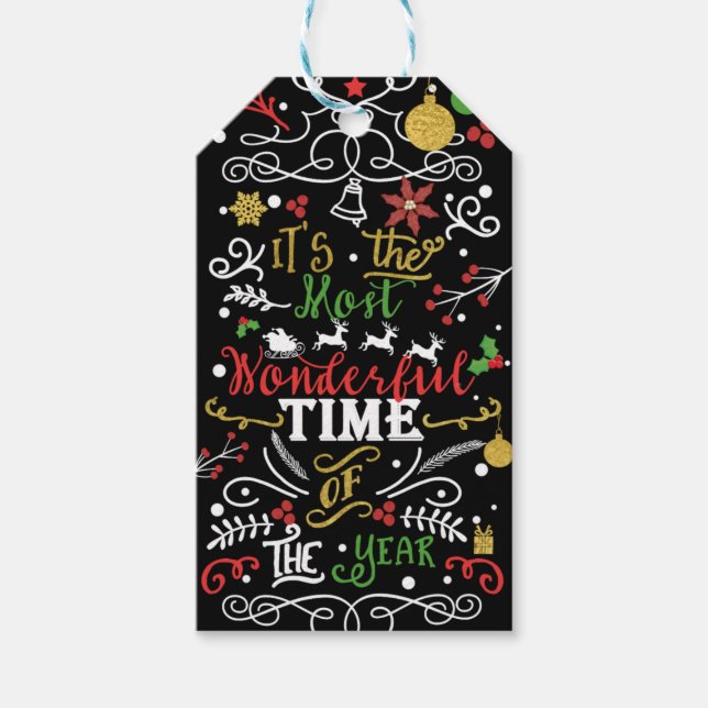 Mest underbara tider på årets julfavör presentetikett (Framsidan)