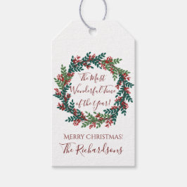 Mest underbara tider på årets julfransar presentetikett