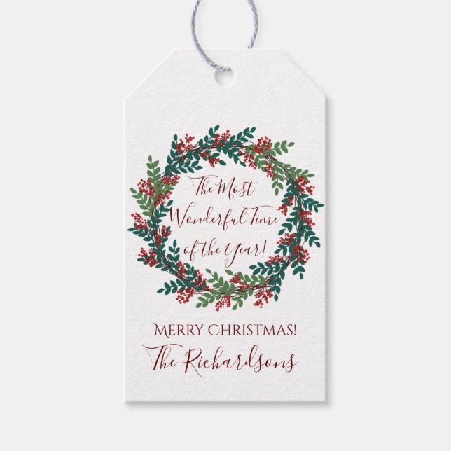 Mest underbara tider på årets julfransar presentetikett (Framsidan)