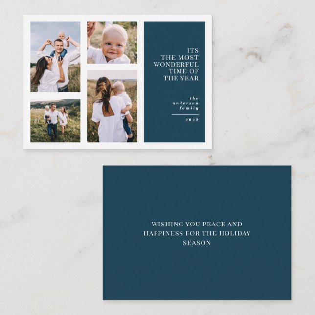 Mest underbara tidschristmas multifoto anteckningskort (Fram/baksida)