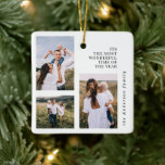Mest underbara tidschristmas multifoto julgransprydnad keramik<br><div class="desc">Modern,  grafisk,  minimal christmas-design med multifoto-helgdag. Bild av modern 3-fotodesign med fantastisk tid på året</div>
