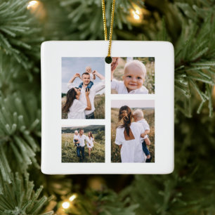 Mest underbara tidschristmas multifoto julgransprydnad keramik