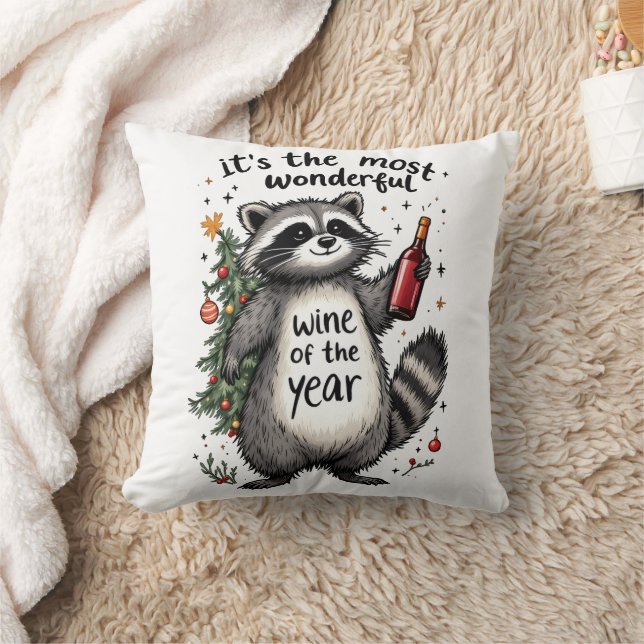 Mest underbara Vin under året Raccoon Kudde (Filt)
