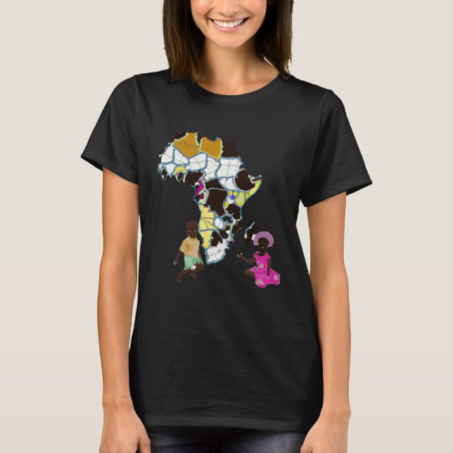 Mest unika grafiska symboldesigner i Afrika karta  T Shirt (Framsida)