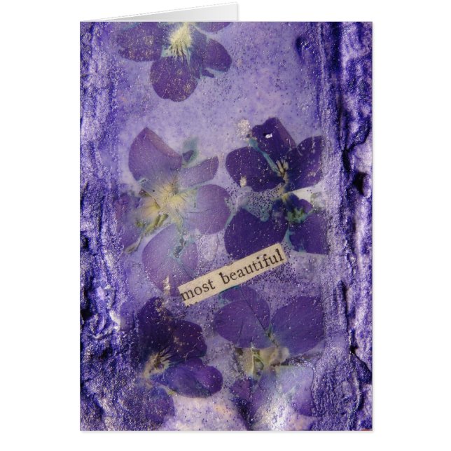 Mest vackra Lila Violes Hälsningskort (Framsidan)