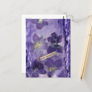 Mest vackra Lila Violets Collage Vykort
