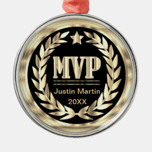 Mest värdefull Player Guld och Black Medal Award Julgransprydnad Metall