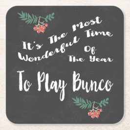 Mest Wondeful Time som leker Bunco Underlägg Papper Kvadrat