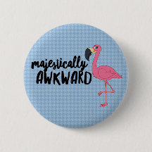 Mestastiskt awkward Flamingo Button