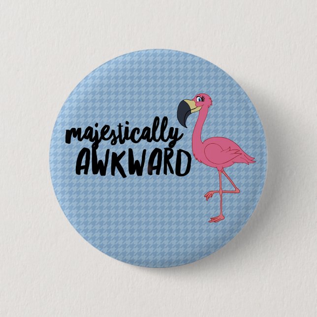 Mestastiskt awkward Flamingo Button Knapp (Framsida)