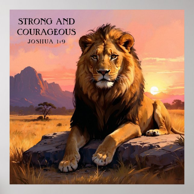 Mestesisk Lejon vid färgning av Vildens Religiösa Poster (Framsidan)