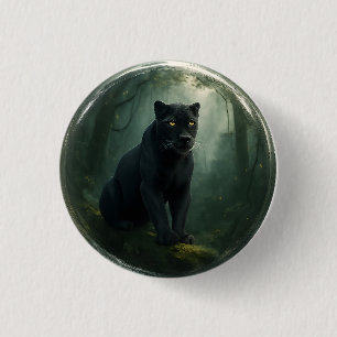 Mestesisk svart Panther Jungle 3D-knapp med djup Knapp