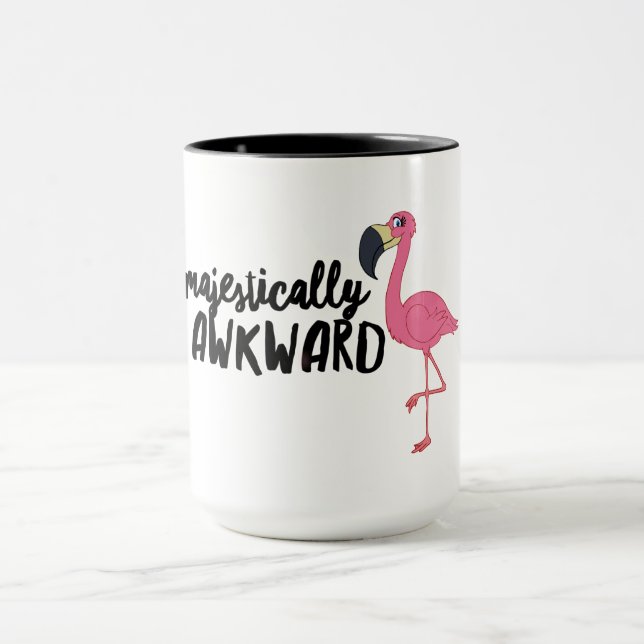 Mestesiskt Awkward Flamingo Black 15oz Combo Mugg (Center)