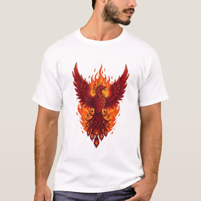 Mestestisk fotoenix Flame Design | Bold Vector Art T Shirt (Framsida)