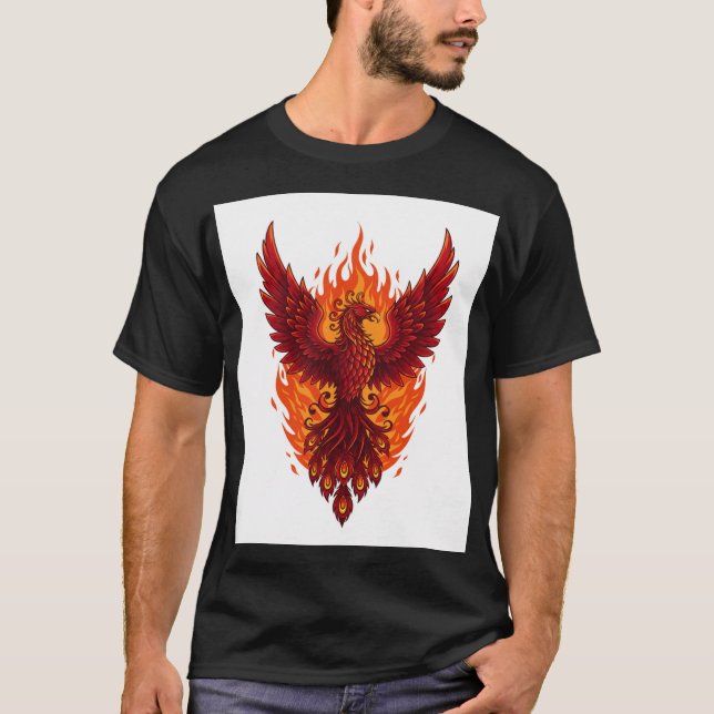 Mestestisk fotoenix Flame Design | Bold Vector Art T Shirt (Framsida)