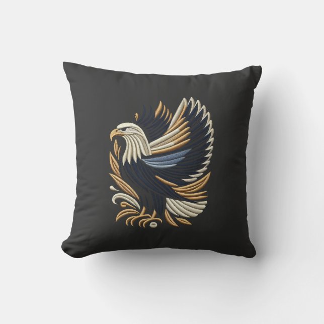 Mestetisk Eagle Embroidery Design | Bold Patriotic Kudde (Framsida)