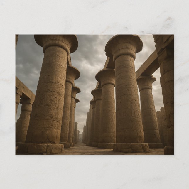 Mesttic Egyptian Temple Columns Postcard Vykort (Framsida)