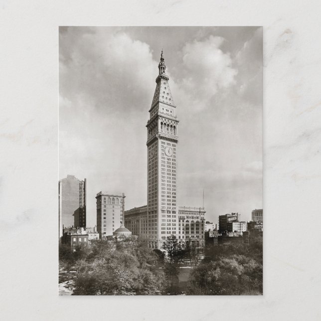 Met Life Tower New York City, 1910 Vykort (Framsida)