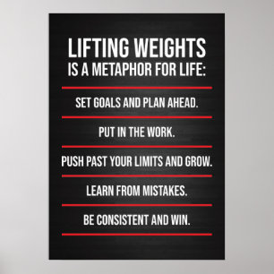 Metafor för lyftningsvikt - Motiveringsarbete Poster