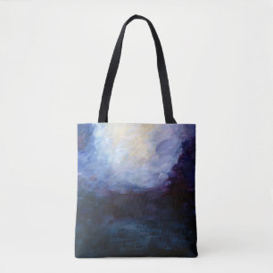Metafysisk abstrat Blue Art Tote Tygkasse