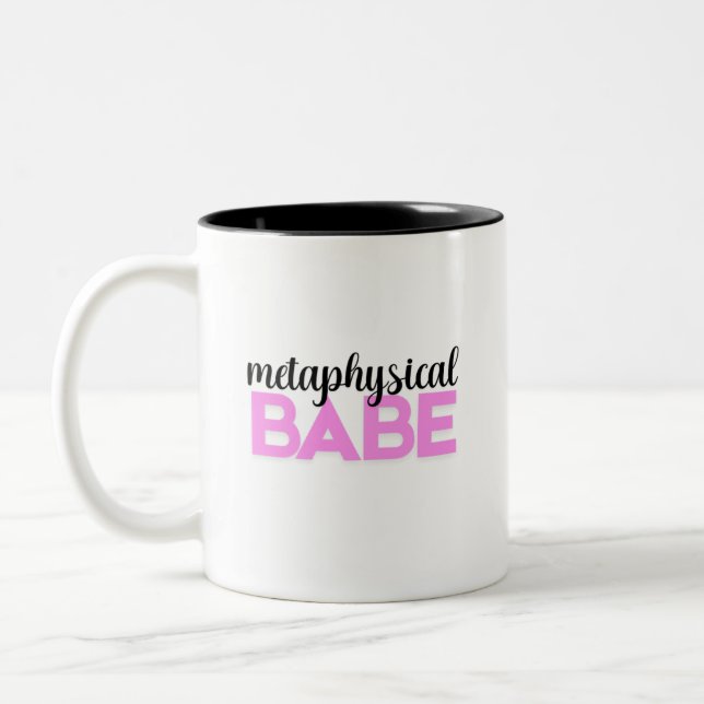 metafysisk brud modig rosa skript typografi Två-Tonad mugg (Vänster)