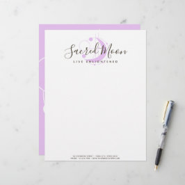 Metafysisk Geometrisk Måne Minimalistisk Lila Brevhuvud