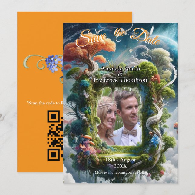 Metafysiska tidslösa teman för Fantasy Andlig Inbjudningar (Fram/baksida)